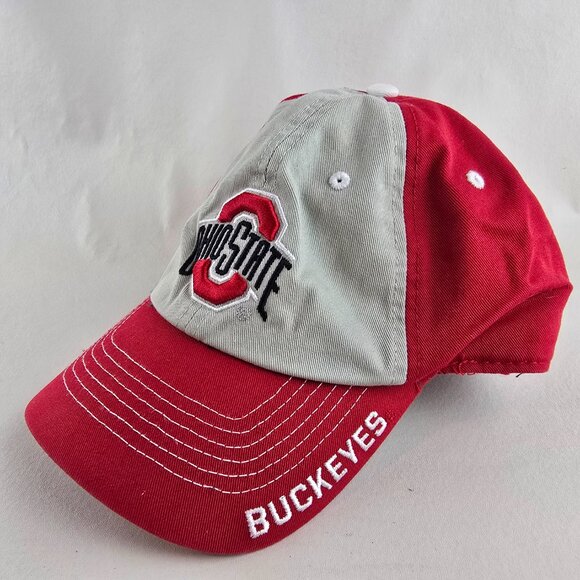 Ohio State Buckeyes Two Tone Hat Mens One Size Red Gray Adjustable Cap OSU Logo - Picture 5 of 9